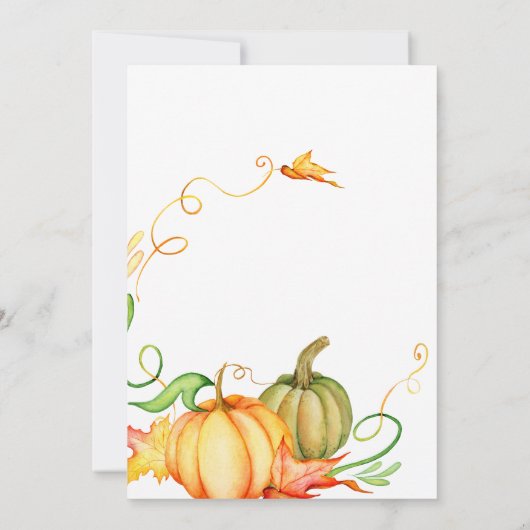 Twee kleine pompoenen zijn onderweg, Baby Kaart (Achterkant)