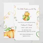 Twee kleine pompoenen zijn onderweg, Baby Kaart (Voorkant / Achterkant)