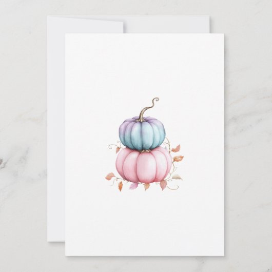 Twee kleine pompoenen zijn onderweg, Baby Kaart (Achterkant)