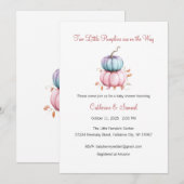 Twee kleine pompoenen zijn onderweg, Baby Kaart (Voorkant / Achterkant)