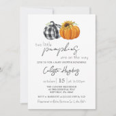 Twee kleine pompoenen zonnebloemen Baby shower Kaart (Voorkant)