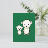 Twee kleine poolse Beren Briefkaart (Staand voorkant)