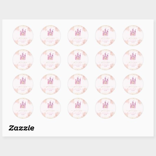 Twee kleine prinsessen Castle Twins Baby shower Ronde Sticker (Vel)