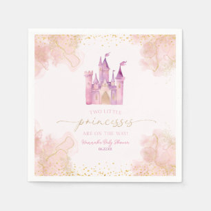 Twee kleine prinsessen Castle Twins Baby shower Servet
