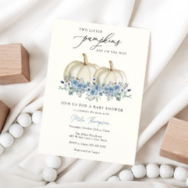 Twee kleine Pumpkins Blue Baby shower Uitnodiging