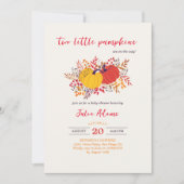 Twee kleine Pumpkins herfst twin baby shower Kaart (Voorkant)