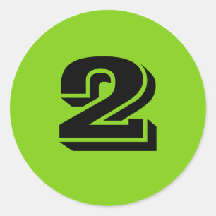 Twee kleine ronde groene nummerborden van Janz Sticker