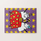 Twee kleine schapen op een feestje legpuzzel (Horizontaal)