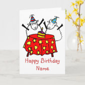 Twee kleine schapen verjaardagsfeestje kaart (Gele Bloem)