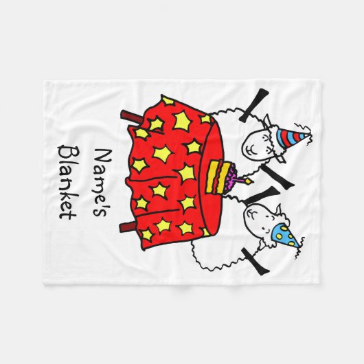 Twee kleine schapenfeest fleece deken (Voorkant (Horizontaal))