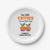 Twee kleine schatjes Sinaasappel tweeling Baby sho Papieren Bordje (Voorkant)