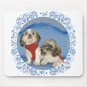 Twee Kleine Shih Tzu Reddingshondjes Muismat