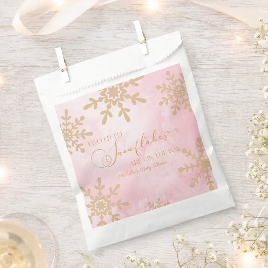 Twee kleine sneeuwvlokken Winter Twins Baby shower Bedankzakje (Geknipt)