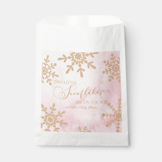 Twee kleine sneeuwvlokken Winter Twins Baby shower Bedankzakje (Voorkant)