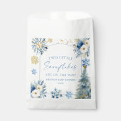 Twee kleine sneeuwvlokken Winter Twins Baby shower Bedankzakje (Voorkant)