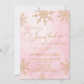 Twee kleine sneeuwvlokken Winter Twins Baby shower Kaart (Voorkant)