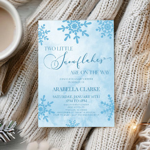 Twee kleine sneeuwvlokken Winter Twins Baby shower Kaart