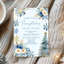 Twee kleine sneeuwvlokken Winter Twins Baby shower