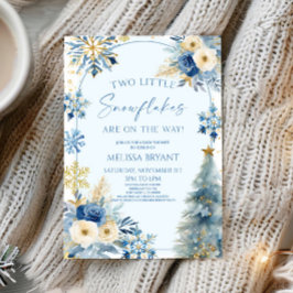 Twee kleine sneeuwvlokken Winter Twins Baby shower Kaart