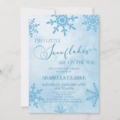 Twee kleine sneeuwvlokken Winter Twins Baby shower Kaart (Voorkant)