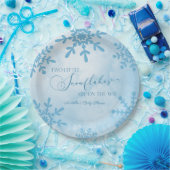 Twee kleine sneeuwvlokken Winter Twins Baby shower Papieren Bordje (Feest)