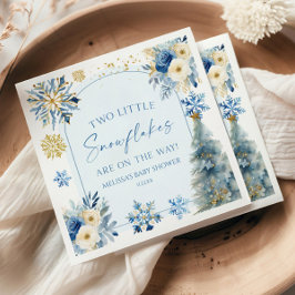 Twee kleine sneeuwvlokken Winter Twins Baby shower Servet