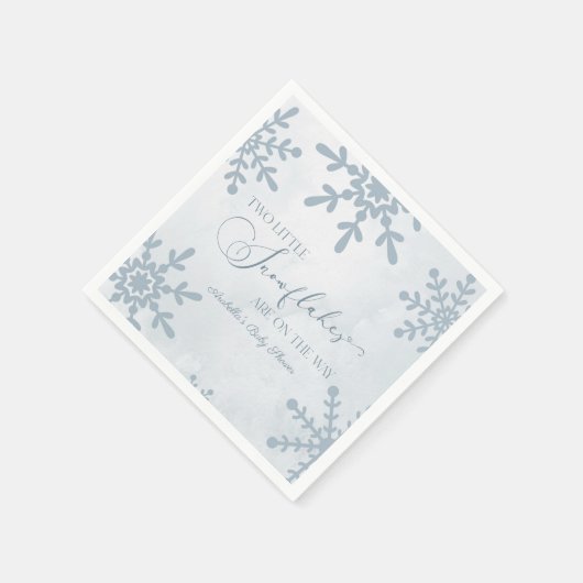 Twee kleine sneeuwvlokken Winter Twins Baby shower Servet (Hoek)