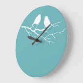 Twee kleine Sparrow Birds Dulux Blue Diamond 5 Grote Klok (Hoek)