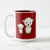 Twee kleine staafpolige Beren Tweekleurige Koffiemok (Links)