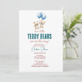 Twee kleine teddyberen tweeling Baby shower Kaart (Staand voorkant)