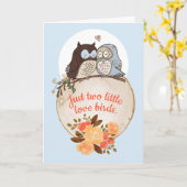 Twee kleine Tortelduifjes eigenaar Jubileum Kaart (Gele Bloem)