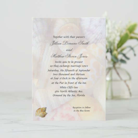 Twee kleine Uitnodiging van het Beach huwelijk van (Staand voorkant)