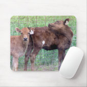 Twee kleine vaarzen muismat (Met muis)