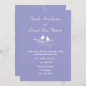 Twee kleine vogelmussen aangepaste kleur bruiloft kaart (Voorkant / Achterkant)