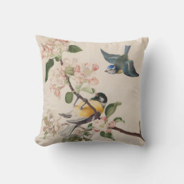 Twee kleine vogels in de buurt van een tak van app kussen