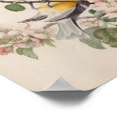 Twee kleine vogels in de buurt van een tak van app poster (Hoek)