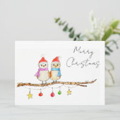Twee Kleine Vogels Kaart (Staand voorkant)