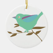 Twee kleine vogels keramisch ornament (Voorkant)