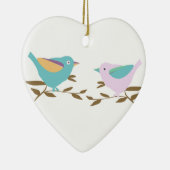 Twee kleine vogels keramisch ornament (Rechts)