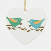 Twee kleine vogels keramisch ornament (Achterkant)