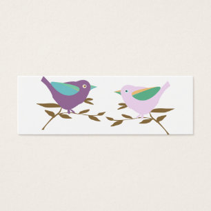 Twee kleine vogels mini visitekaartjes