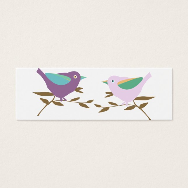 Twee kleine vogels mini visitekaartjes (Voorkant)