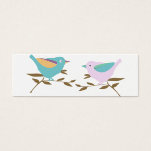 Twee kleine vogels mini visitekaartjes