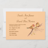 Twee kleine vogelsparren peach Brown Rustige Natuu Kaart (Voorkant)