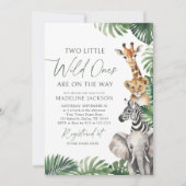 Twee kleine wilde dieren op weg naar Safari Baby s Kaart (Voorkant)