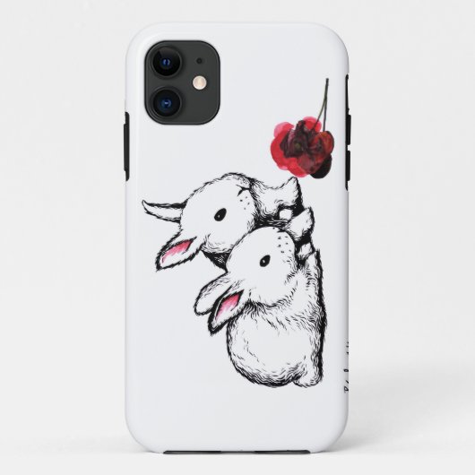 Twee kleine witte konijnen Case-Mate iPhone case (Achterkant)