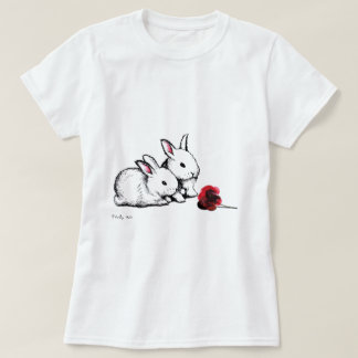 Twee kleine witte konijnen t-shirt