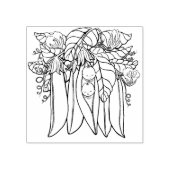 Twee kleine zoete erwten tweeling rubberen stempel (Afrduk)