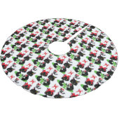 TWEE KLEINE ZWARTE KITTENS MET BOGEN IN HUN HAAR KERSTBOOM ROK (Gekanteld)