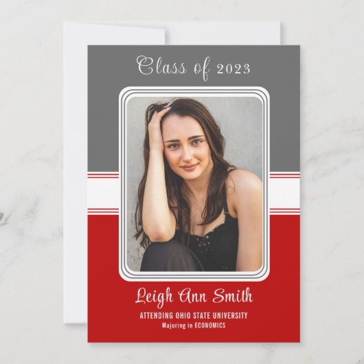 TWEE KLEUREN AANkondiging Afstuderen DOUANE FOTO (Voorkant)